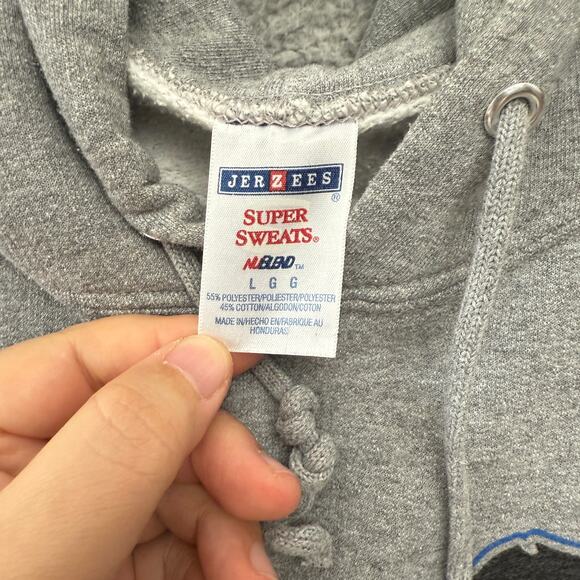 Ravenna Ravens Pullover Hoodie Gray L Large Jerzees Super Sweats Long Sleeve - Picture 2 of 10